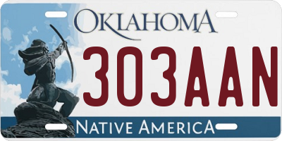 OK license plate 303AAN