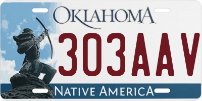 OK license plate 303AAV