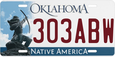 OK license plate 303ABW