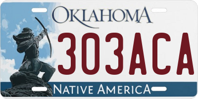 OK license plate 303ACA