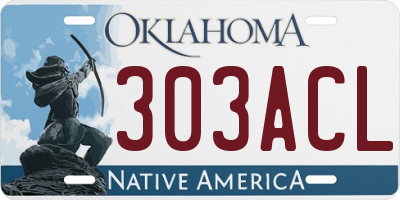 OK license plate 303ACL