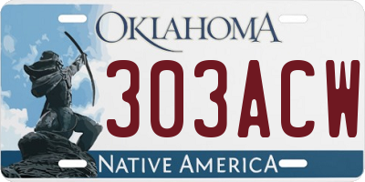 OK license plate 303ACW