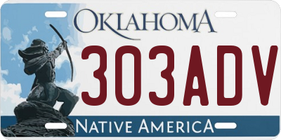 OK license plate 303ADV