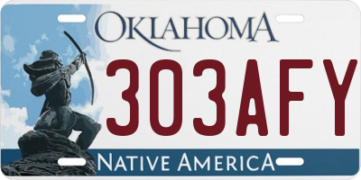 OK license plate 303AFY