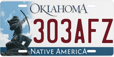 OK license plate 303AFZ