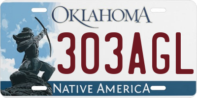OK license plate 303AGL