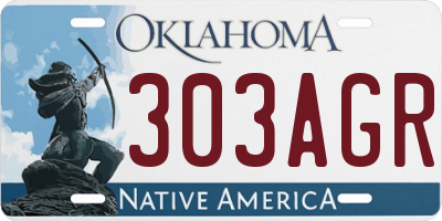OK license plate 303AGR
