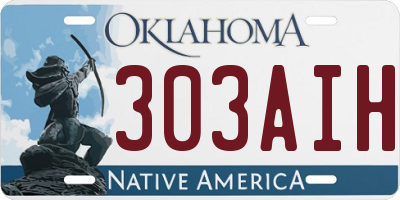 OK license plate 303AIH