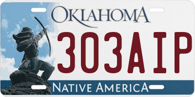 OK license plate 303AIP