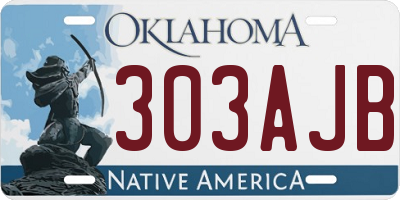 OK license plate 303AJB