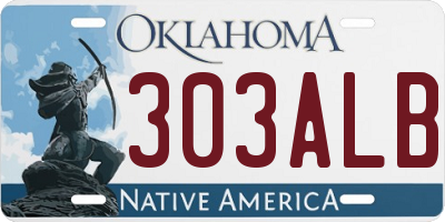 OK license plate 303ALB