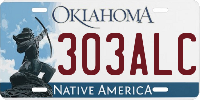 OK license plate 303ALC