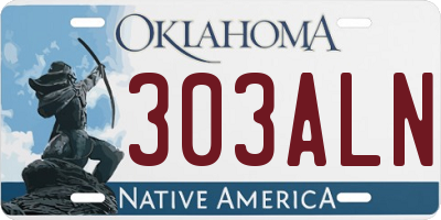 OK license plate 303ALN