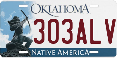 OK license plate 303ALV