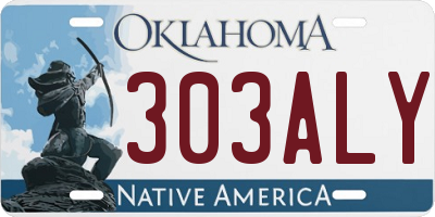 OK license plate 303ALY