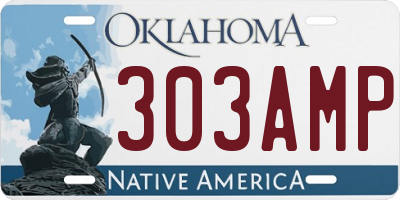 OK license plate 303AMP
