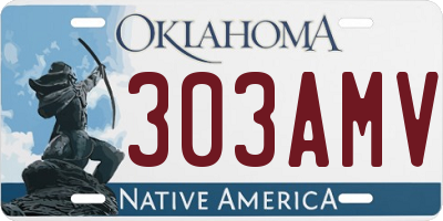 OK license plate 303AMV