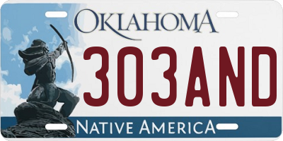 OK license plate 303AND