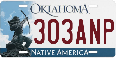 OK license plate 303ANP