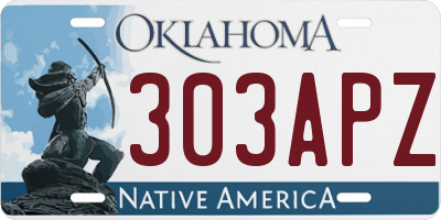 OK license plate 303APZ