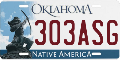 OK license plate 303ASG