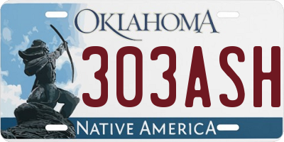 OK license plate 303ASH