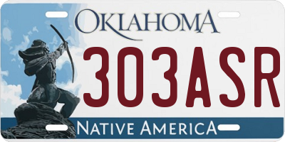 OK license plate 303ASR