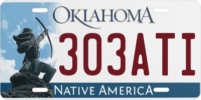 OK license plate 303ATI