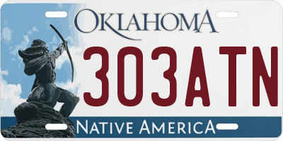 OK license plate 303ATN