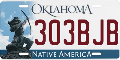 OK license plate 303BJB
