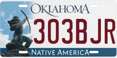 OK license plate 303BJR