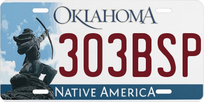 OK license plate 303BSP