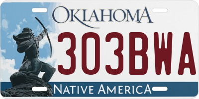 OK license plate 303BWA