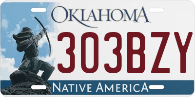 OK license plate 303BZY