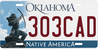 OK license plate 303CAD