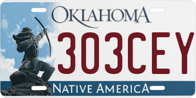 OK license plate 303CEY