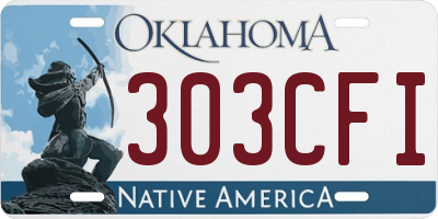 OK license plate 303CFI