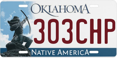 OK license plate 303CHP