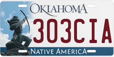 OK license plate 303CIA