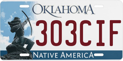 OK license plate 303CIF
