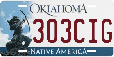 OK license plate 303CIG