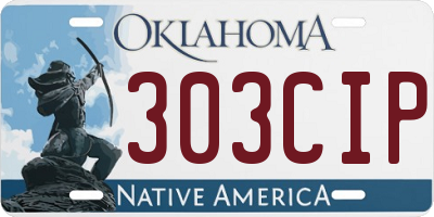 OK license plate 303CIP
