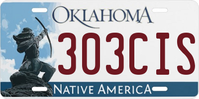 OK license plate 303CIS
