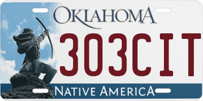 OK license plate 303CIT
