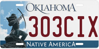 OK license plate 303CIX