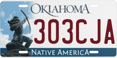 OK license plate 303CJA