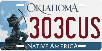 OK license plate 303CUS