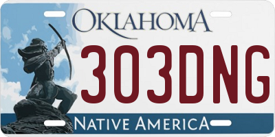 OK license plate 303DNG