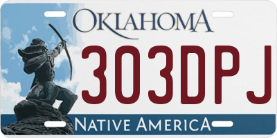 OK license plate 303DPJ