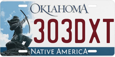 OK license plate 303DXT